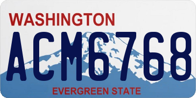 WA license plate ACM6768