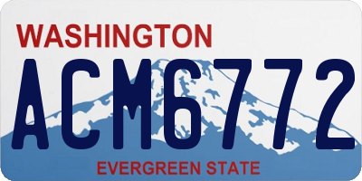 WA license plate ACM6772