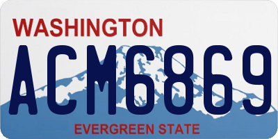 WA license plate ACM6869