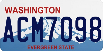 WA license plate ACM7098