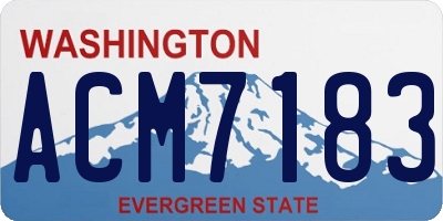 WA license plate ACM7183