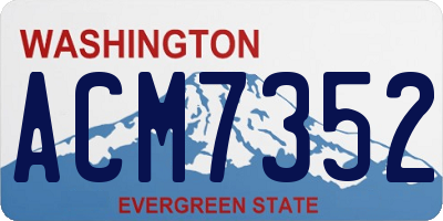 WA license plate ACM7352
