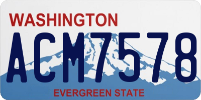 WA license plate ACM7578