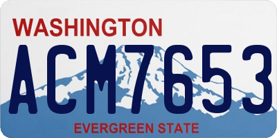 WA license plate ACM7653
