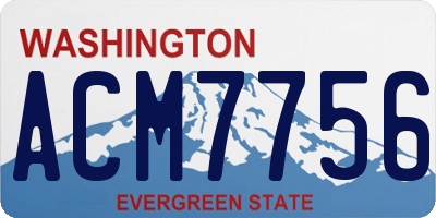 WA license plate ACM7756