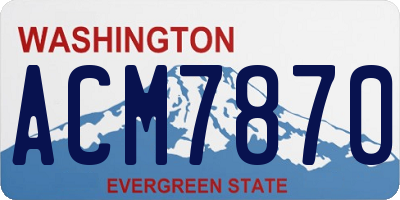 WA license plate ACM7870