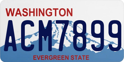WA license plate ACM7899