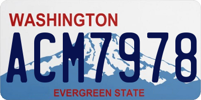WA license plate ACM7978
