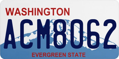 WA license plate ACM8062
