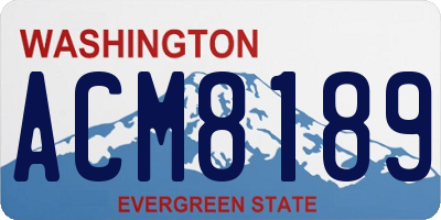 WA license plate ACM8189