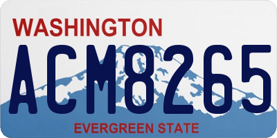 WA license plate ACM8265