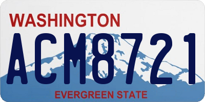 WA license plate ACM8721