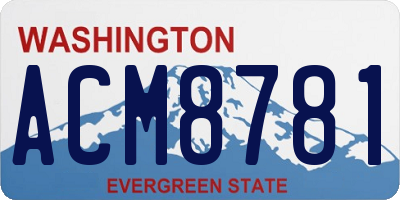 WA license plate ACM8781
