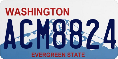 WA license plate ACM8824