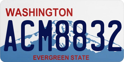 WA license plate ACM8832