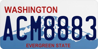 WA license plate ACM8883