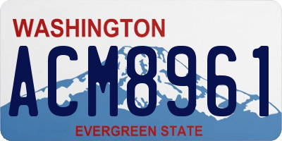 WA license plate ACM8961