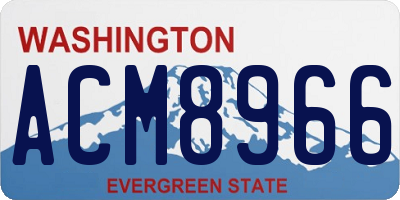 WA license plate ACM8966