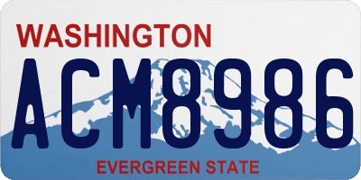 WA license plate ACM8986