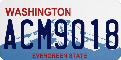 WA license plate ACM9018