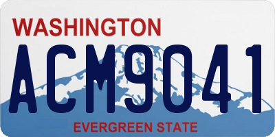 WA license plate ACM9041