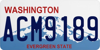 WA license plate ACM9189