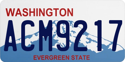WA license plate ACM9217