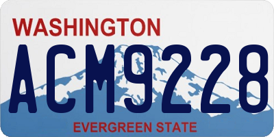 WA license plate ACM9228