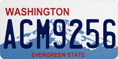 WA license plate ACM9256
