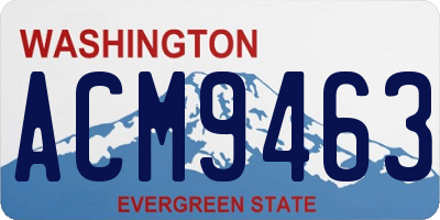 WA license plate ACM9463