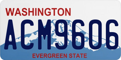 WA license plate ACM9606