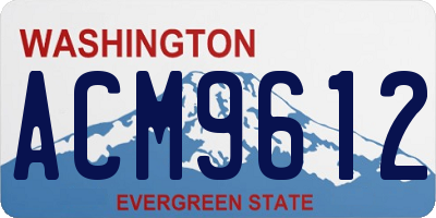WA license plate ACM9612