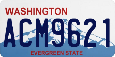 WA license plate ACM9621