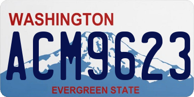 WA license plate ACM9623