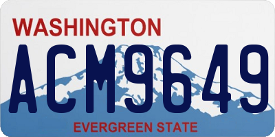 WA license plate ACM9649