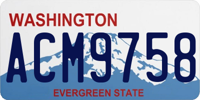 WA license plate ACM9758