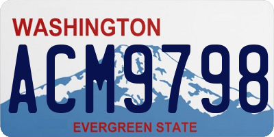 WA license plate ACM9798