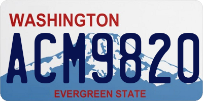 WA license plate ACM9820