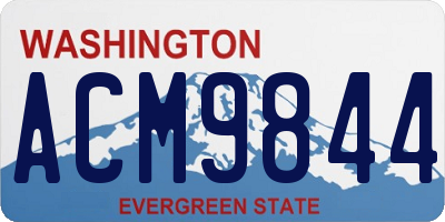 WA license plate ACM9844