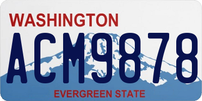 WA license plate ACM9878