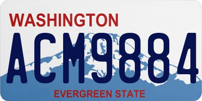 WA license plate ACM9884