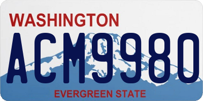 WA license plate ACM9980