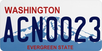 WA license plate ACN0023