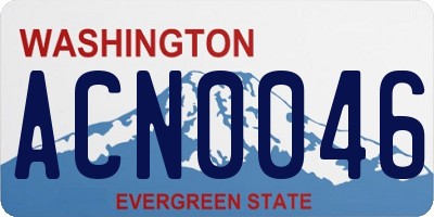 WA license plate ACN0046