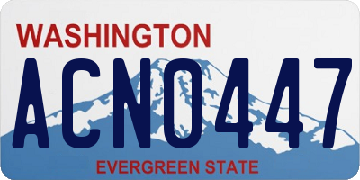 WA license plate ACN0447