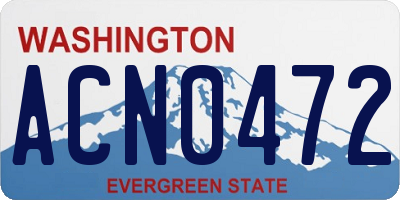 WA license plate ACN0472