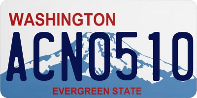 WA license plate ACN0510