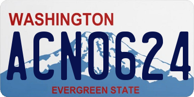 WA license plate ACN0624
