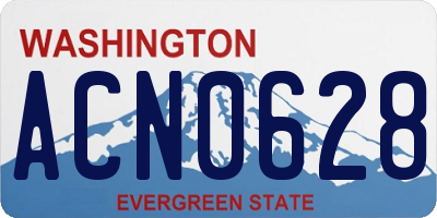 WA license plate ACN0628