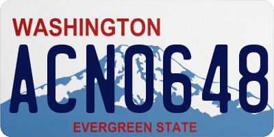 WA license plate ACN0648